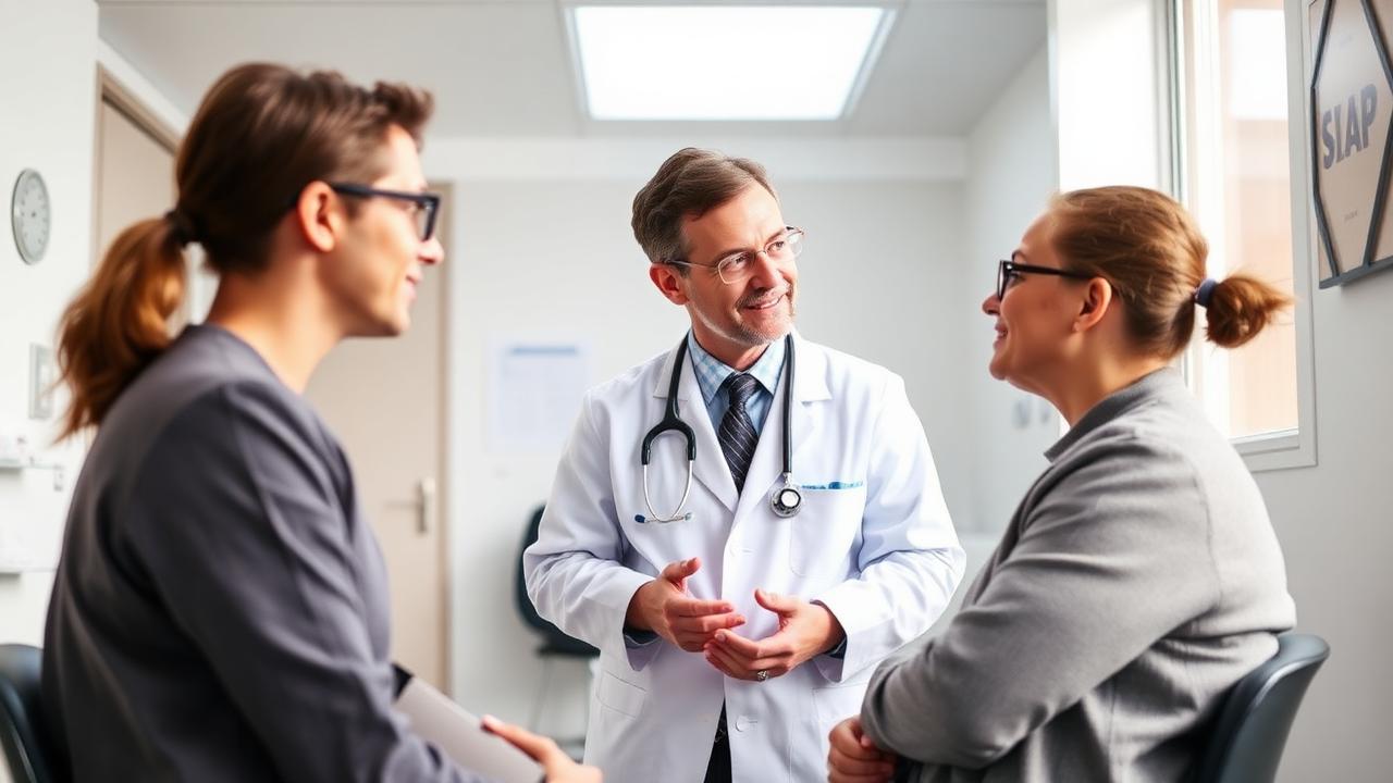 Professionnel de santé en consultation à Bruxelles